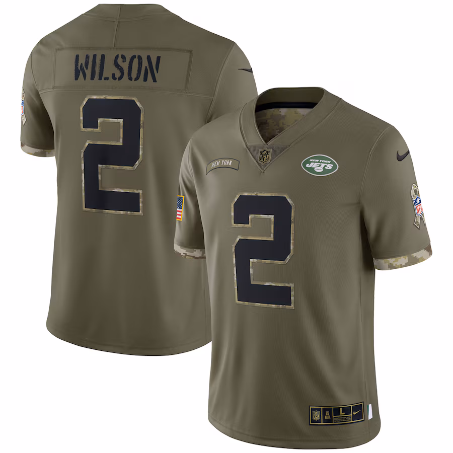 Men's New York Jets Nike Olive 2022 Salute To Service Limited Jersey - Puhuasuan