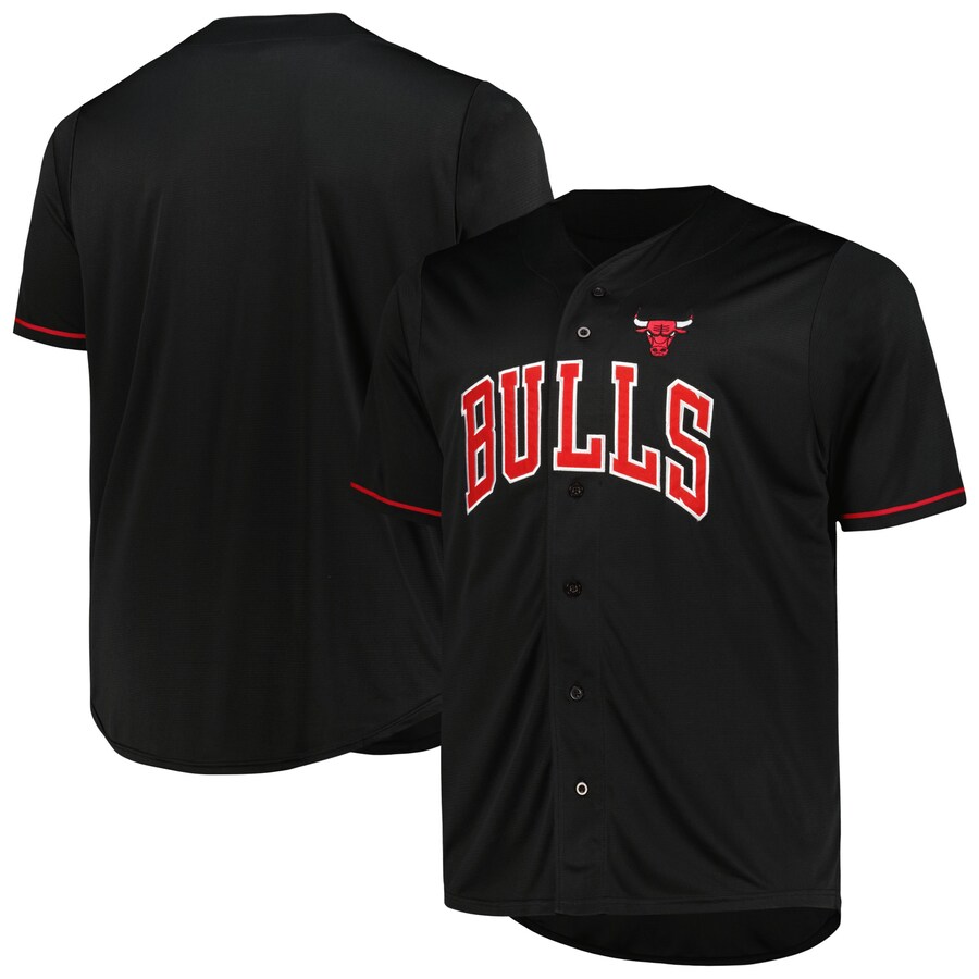 Men's Chicago Bulls Profile Black Big & Tall Pop Jersey - Puhuasuan