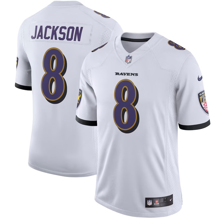 Men's Baltimore Ravens Lamar Jackson White Vapor Limited Jersey - Puhuasuan