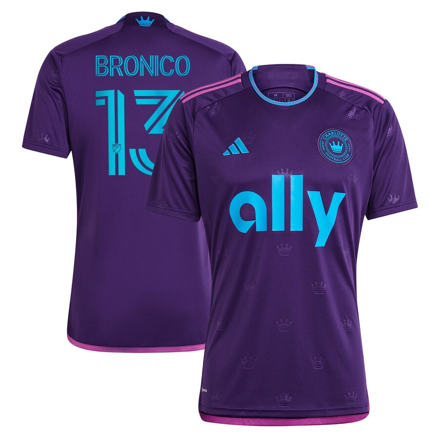 Men's Charlotte FC Brandt Bronico adidas Purple 2023 Crown Jewel Kit Replica Jersey - Puhuasuan