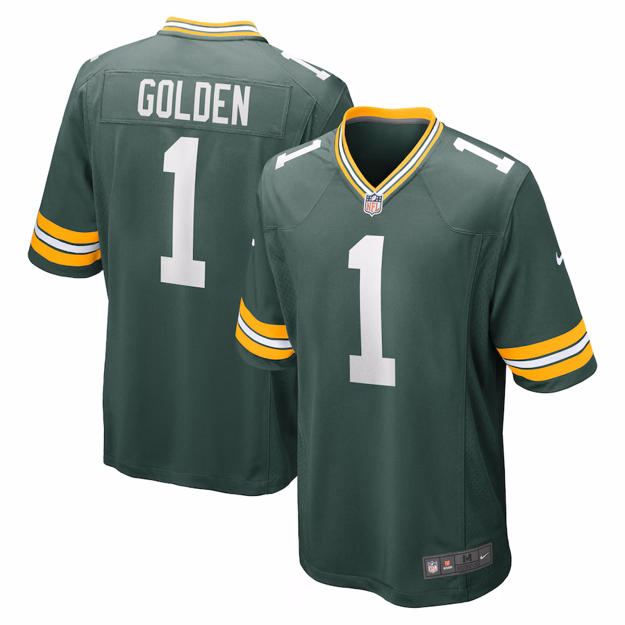 Men's Green Bay Packers Matthew Golden Nike Green 2025 NFL Draft First Round Pick Game Jersey - Puhuasuan