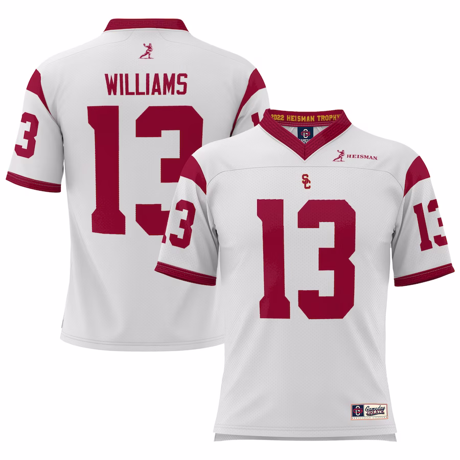 Caleb Williams USC Trojans GameDay Greats Youth Heisman Memorial Jersey Lightweight- White - Puhuasuan