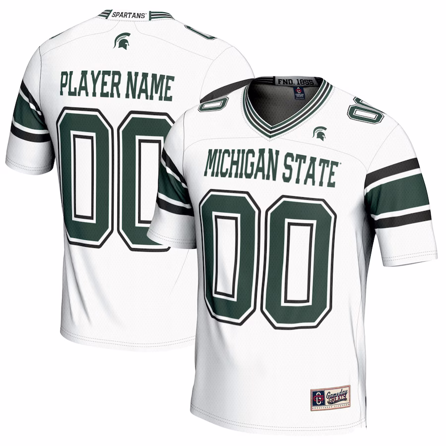Michigan State Spartans GameDay Greats NIL Pick-A-Player Football Jersey - White - Puhuasuan