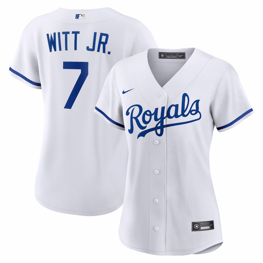 Women's Kansas City Royals Bobby Witt Jr. Nike White Home Replica Player Jersey - Puhuasuan