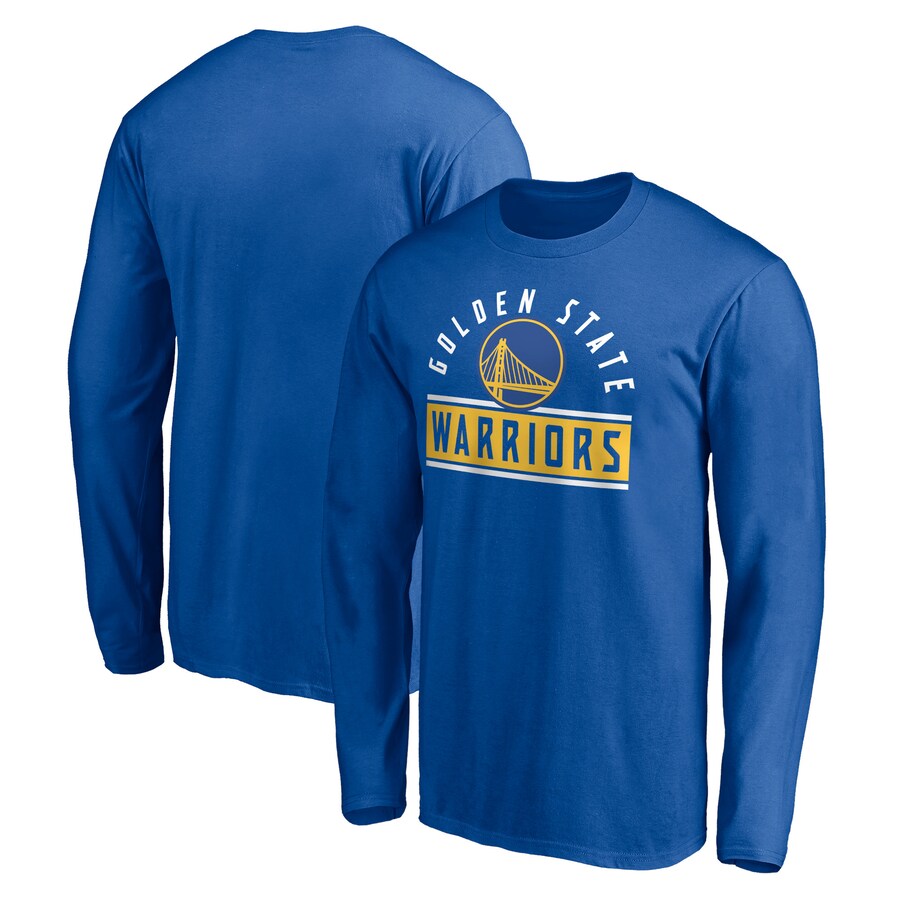Men's Golden State Warriors Royal Team Arch Knockout Long Sleeve T-Shirt - Puhuasuan