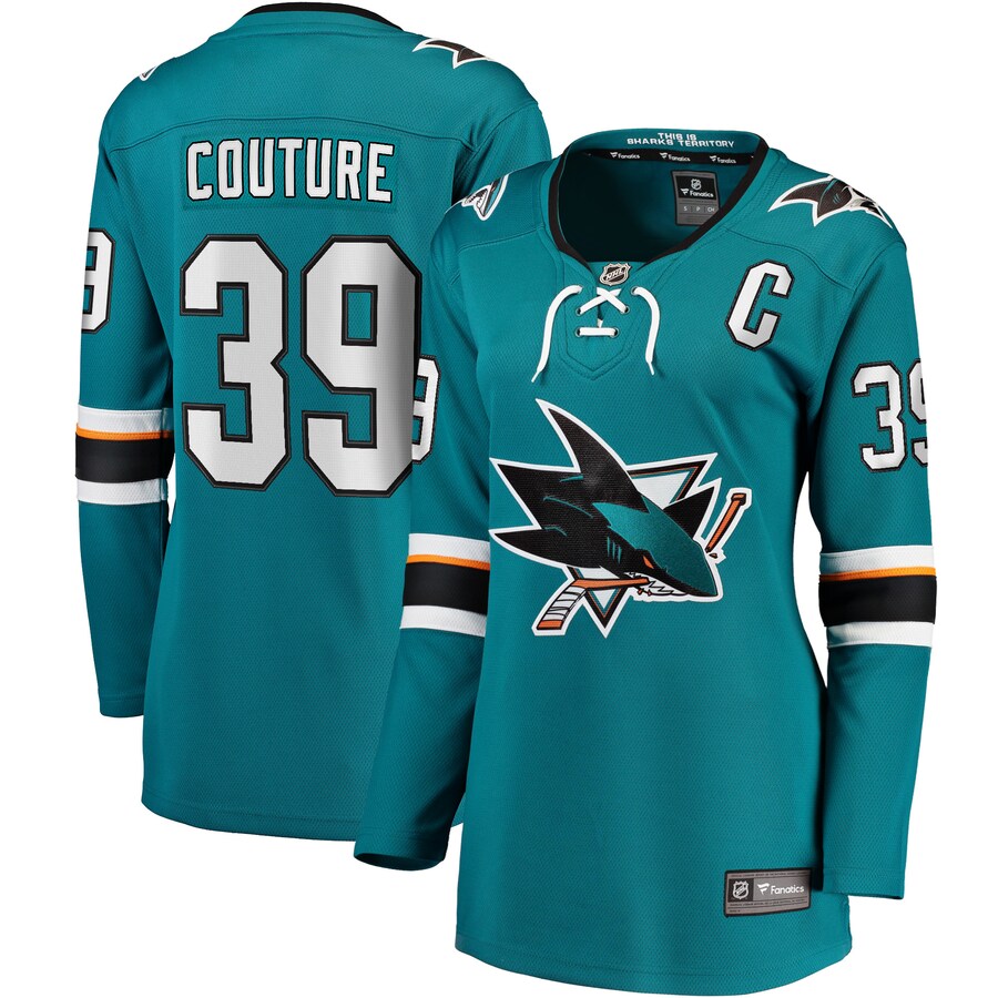Women's San Jose Sharks Logan Couture Fanatics Branded Teal Home Breakaway Player Jersey - Puhuasuan