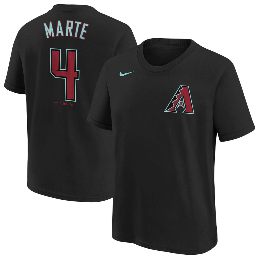 Youth Arizona Diamondbacks Ketel Marte Nike Black 2024 Fuse Name & Number T-Shirt - Puhuasuan