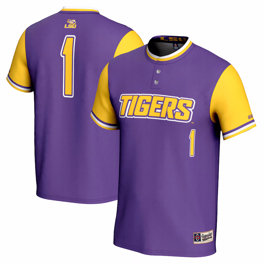 Unisex GameDay Greats #1 Purple LSU Tigers Lightweight Softball Jersey - Puhuasuan