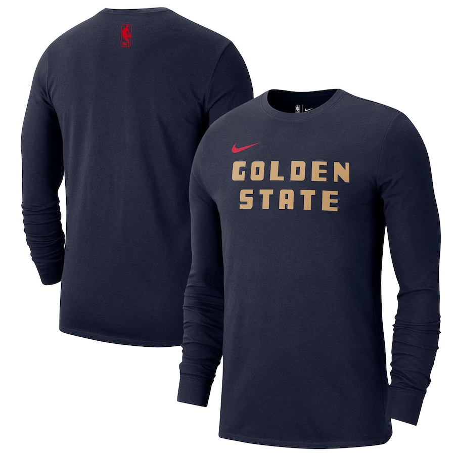 Men's Golden State Warriors Nike Navy 2024/25 City Edition Essential Logo Long Sleeve T-Shirt - Puhuasuan