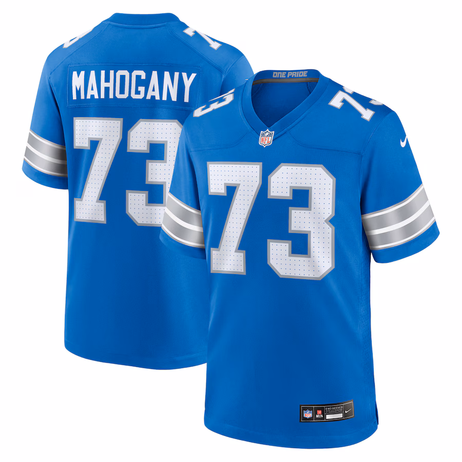 Men's Detroit Lions Christian Mahogany Nike  Blue Team Game Jersey - Puhuasuan