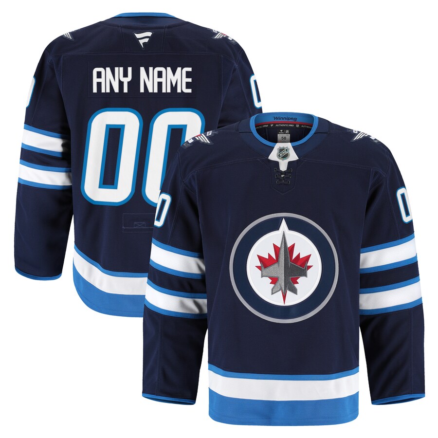 Men's Winnipeg Jets Fanatics Navy Home Authentic Pro Custom Jersey - Puhuasuan