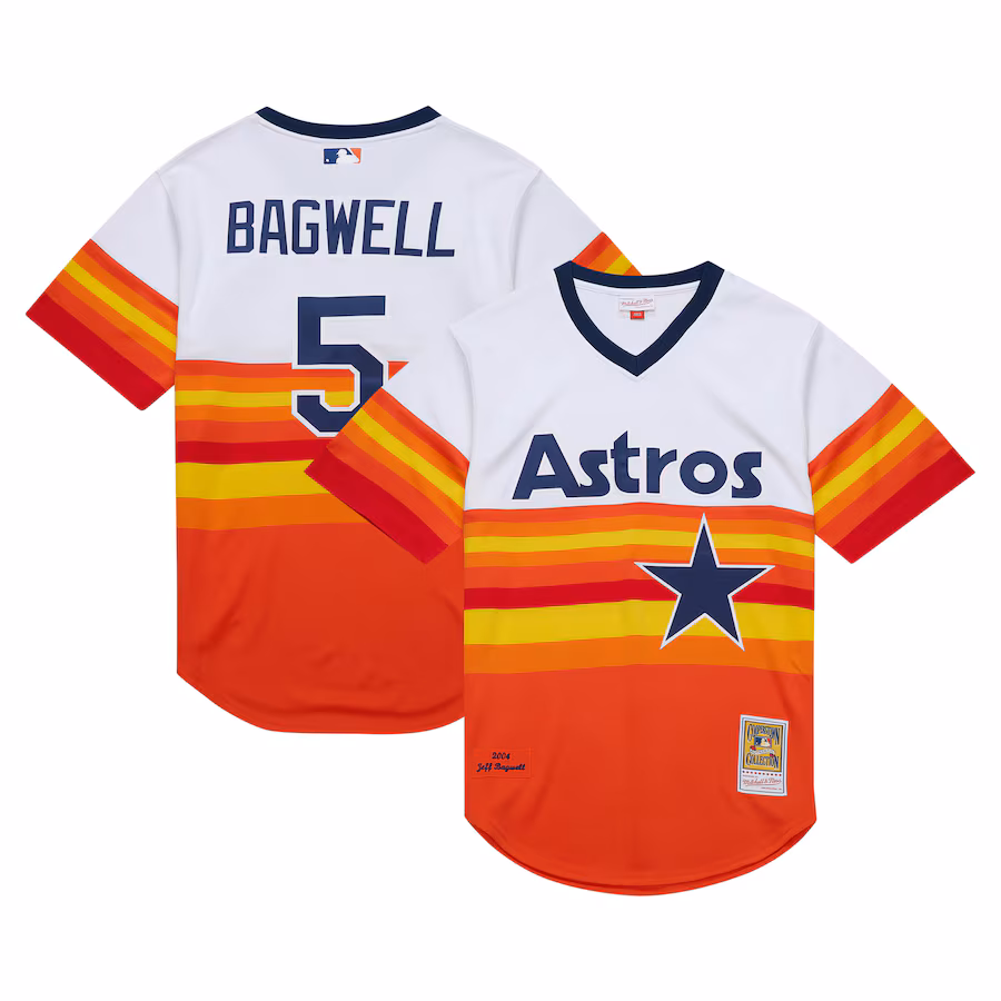 Men's Houston Astros Jeff Bagwell Mitchell & Ness White 2004 Cooperstown Collection Authentic Throwback Jersey - Puhuasuan