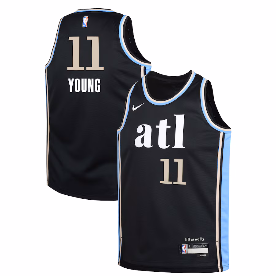 Youth Atlanta Hawks Trae Young Nike Black  Swingman Replica Jersey - City Edition - Puhuasuan