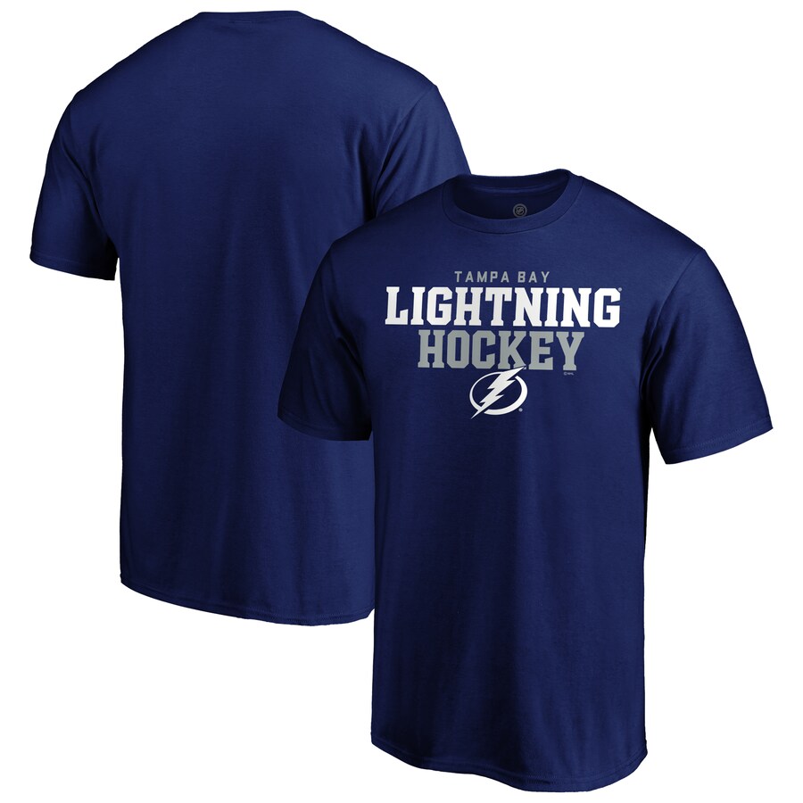 Men's Tampa Bay Lightning Navy Double Stack T-Shirt - Puhuasuan