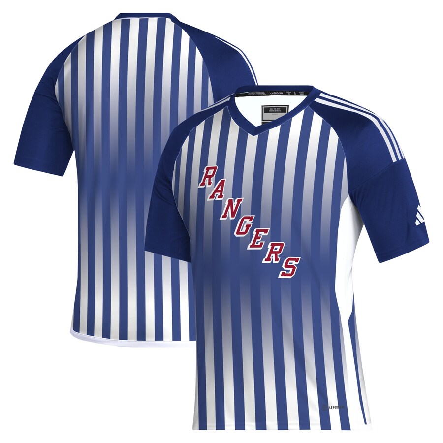 Men's New York Rangers adidas Blue AEROREADY Raglan Soccer Top - Puhuasuan