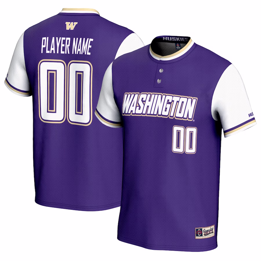 Washington Huskies GameDay Greats Youth NIL Pick-A-Player Lightweight Softball Jersey - Purple - Puhuasuan