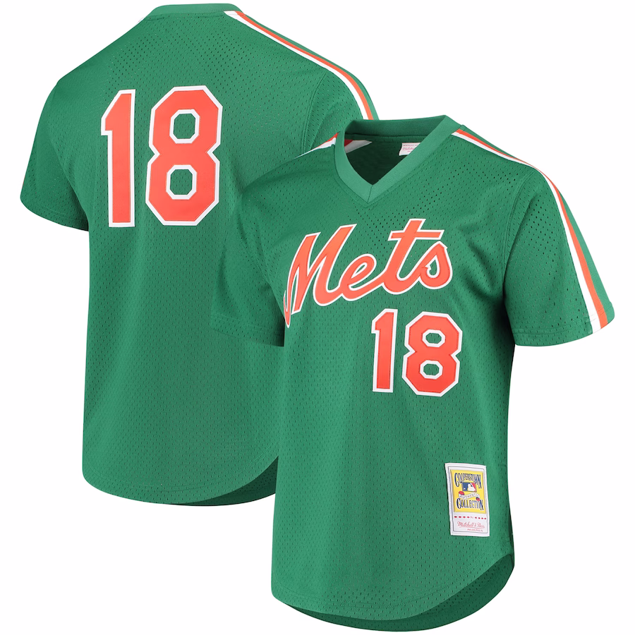 Men's New York Mets Darryl Strawberry Mitchell & Ness Green Cooperstown Mesh Batting Practice Jersey - Puhuasuan