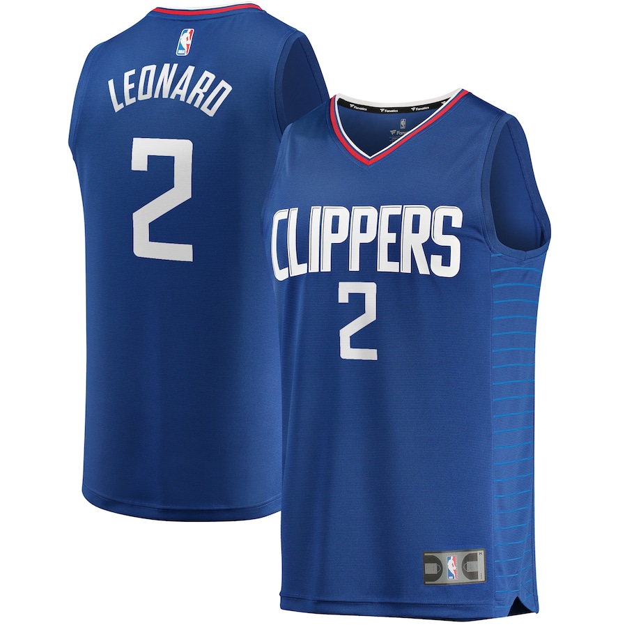 Youth LA Clippers Kawhi Leonard Fanatics Blue 2019/20 Fast Break Replica Jersey - Icon Edition - Puhuasuan