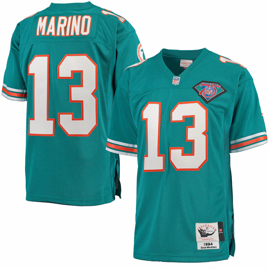 Mens Miami Dolphins Dan Marino Mitchell & Ness Aqua Authentic Throwback Jersey - Puhuasuan