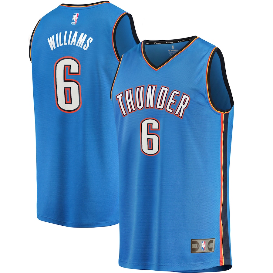 Men's Oklahoma City Thunder Jaylin Williams Fanatics Blue 2021/22 Fast Break Replica Jersey - Icon Edition - Puhuasuan