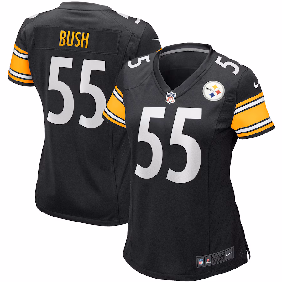 Women's Pittsburgh Steelers Devin Bush Nike Black Player Jersey - Puhuasuan