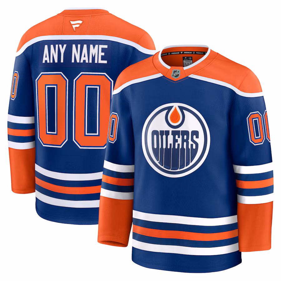 Men's Edmonton Oilers Fanatics Royal Home Premium Custom Jersey - Puhuasuan