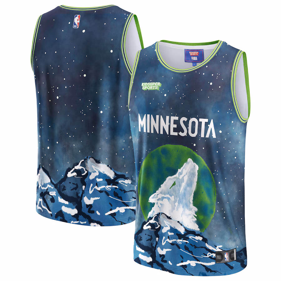 Unisex Minnesota Timberwolves NBA & KidSuper Studios by Fanatics Blue Hometown Jersey - Puhuasuan