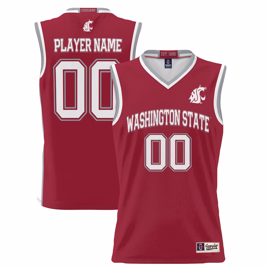 Washington State Cougars GameDay Greats Youth NIL Pick-A-Player Lightweight Basketball Jersey - Crimson - Puhuasuan