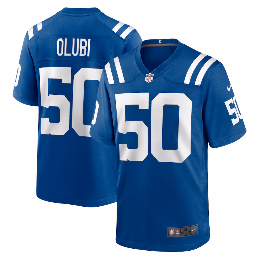 Men's Indianapolis Colts Segun Olubi Nike Royal Game Player Jersey - Puhuasuan