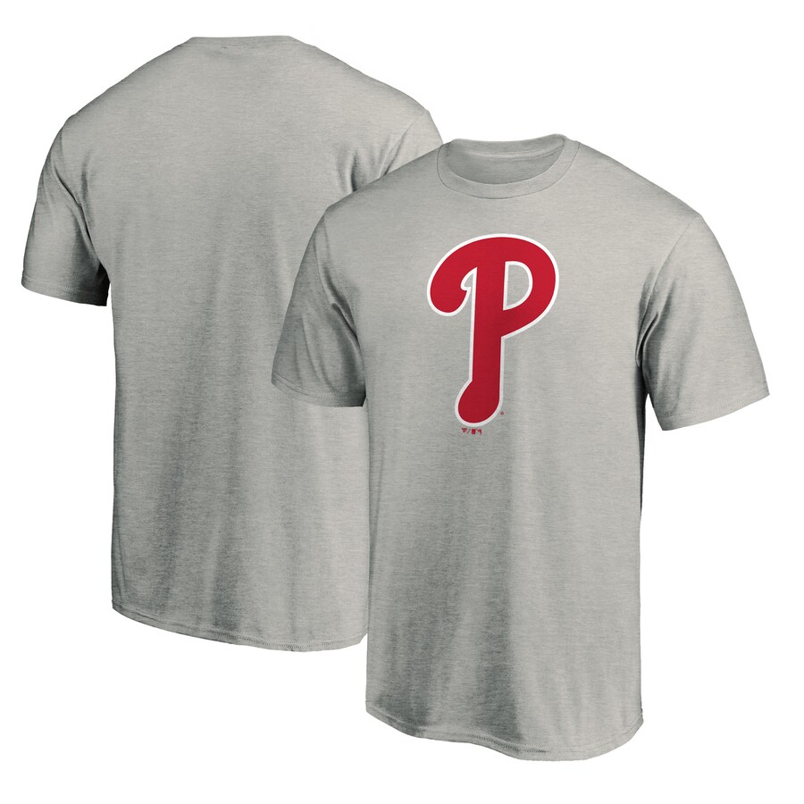 Men's Philadelphia Phillies Heathered Gray Official Team Logo T-Shirt - Puhuasuan