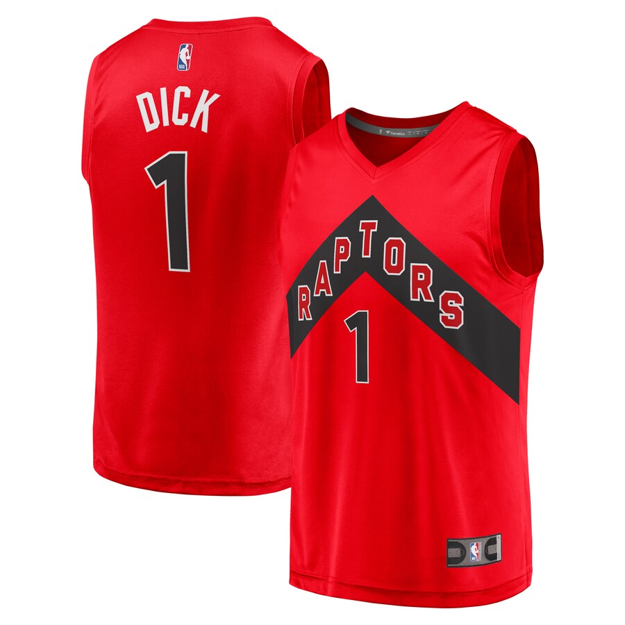 Men's Toronto Raptors Gradey Dick Fanatics Red Fast Break Player Jersey - Icon Edition - Puhuasuan