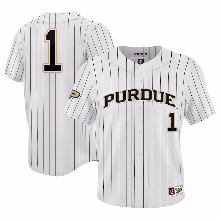 #1 Purdue Boilermakers GameDay Greats Lightweight Baseball Jersey - White - Puhuasuan