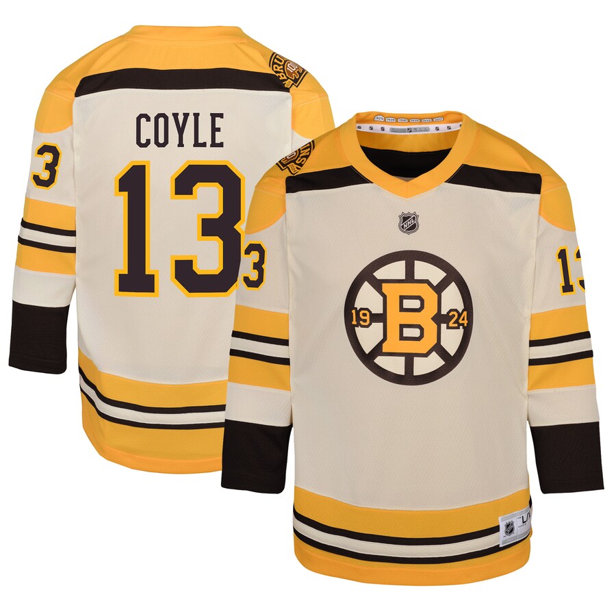 Youth Boston Bruins Charlie Coyle Cream 100th Anniversary Replica Player Jersey - Puhuasuan