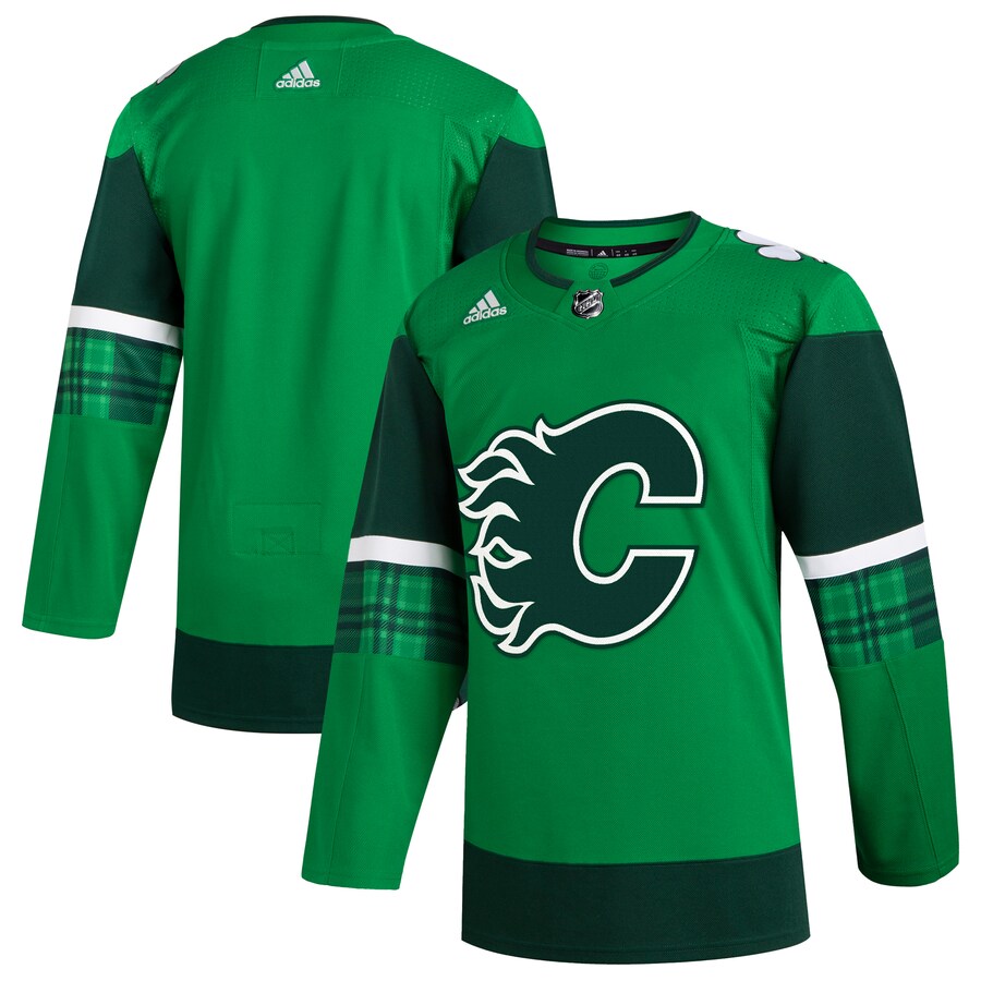 Men's Calgary Flames  adidas Kelly Green 2023 St. Patrick's Day Primegreen Authentic Jersey - Puhuasuan