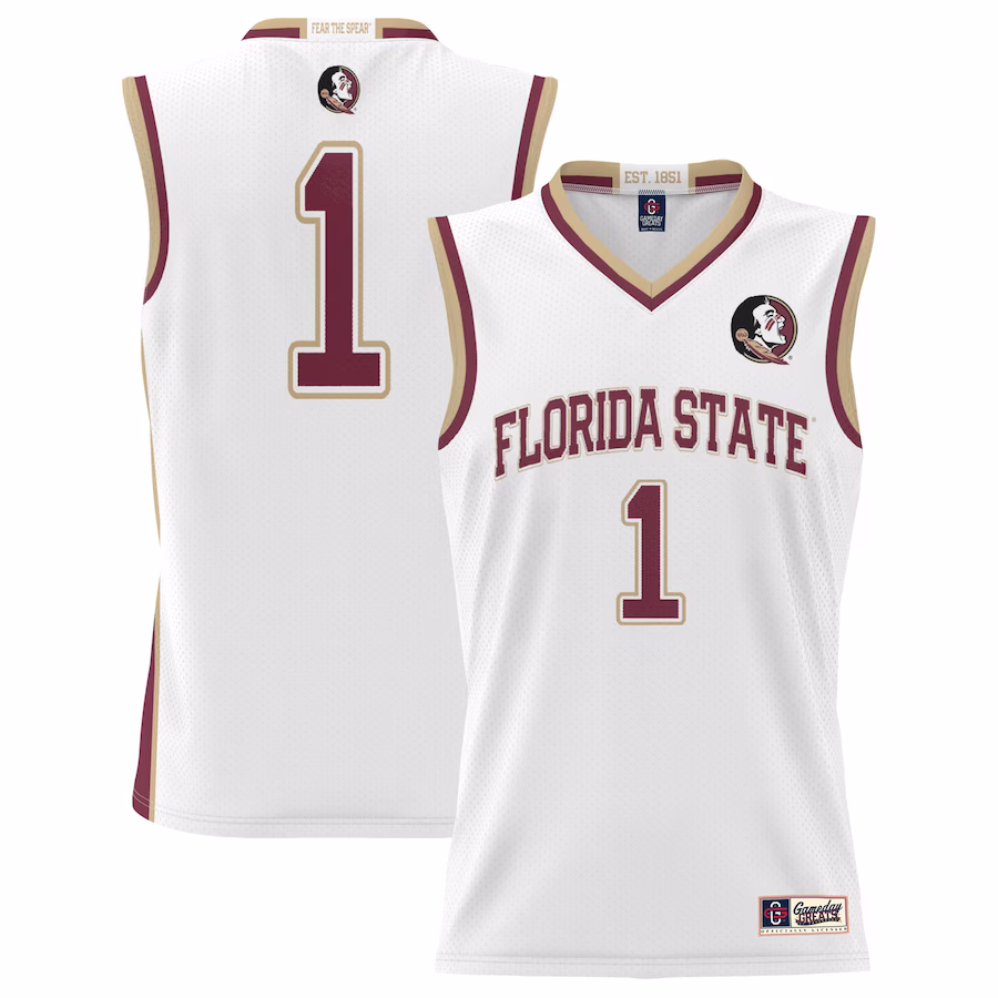 #1  Florida State Seminoles GameDay Greats  Lightweight Basketball Jersey - White - Puhuasuan