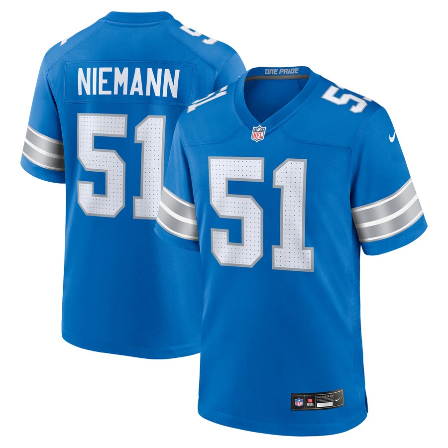 Men's Detroit Lions Ben Niemann Nike  Blue Team Game Jersey - Puhuasuan