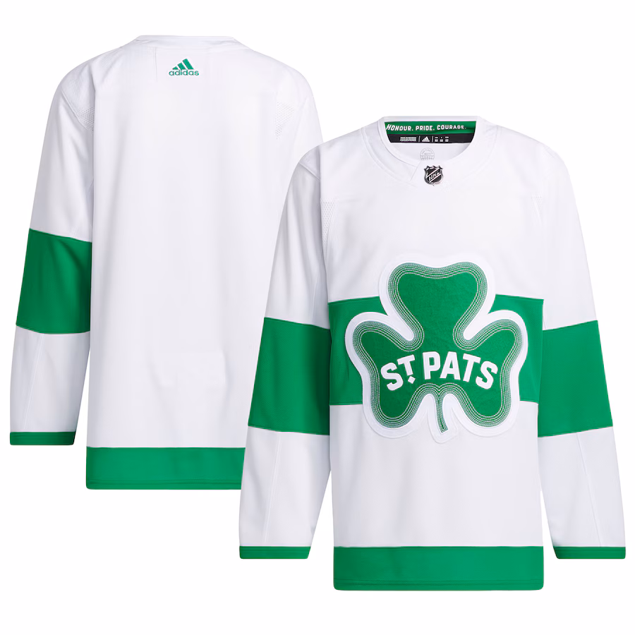 Men's Toronto Maple Leafs adidas White St. Patricks Alternate Primegreen Authentic Jersey - Puhuasuan