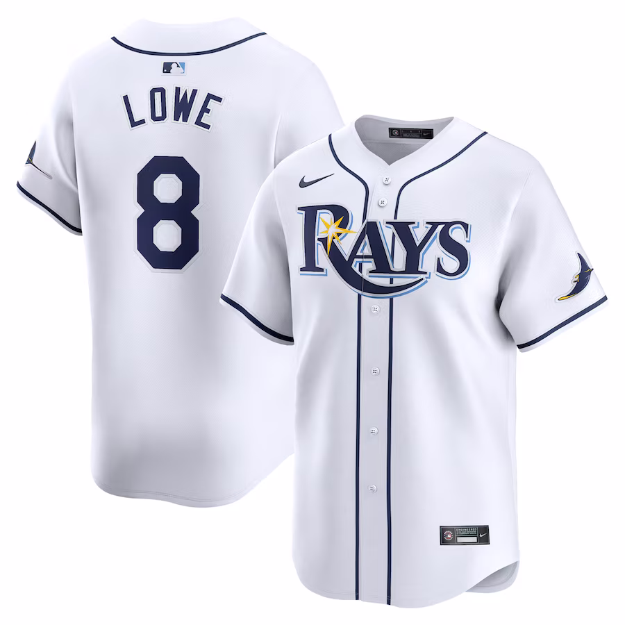 Men's Tampa Bay Rays Brandon Lowe Nike White Home Limited Player Jersey - Puhuasuan