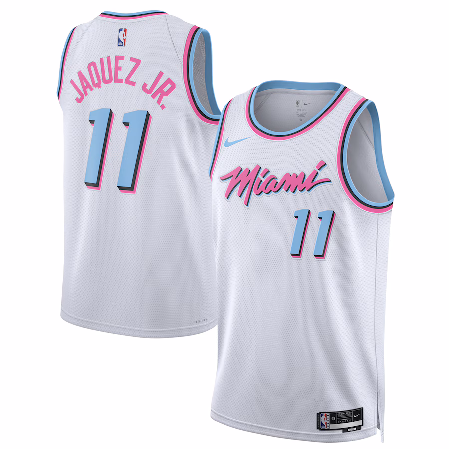 Unisex Miami Heat Jaime Jaquez Jr. Nike White 2024/25 Swingman Player Jersey - City Edition - Puhuasuan