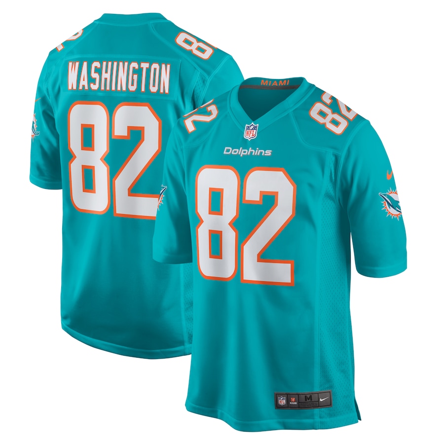 Men's Miami Dolphins Tahj Washington Nike Aqua Game Jersey - Puhuasuan