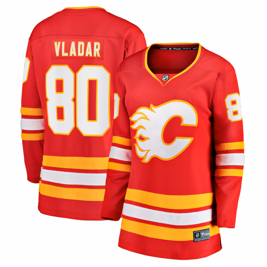 Women's Calgary Flames Daniel Vladar Fanatics Red Home Breakaway Player Jersey - Puhuasuan