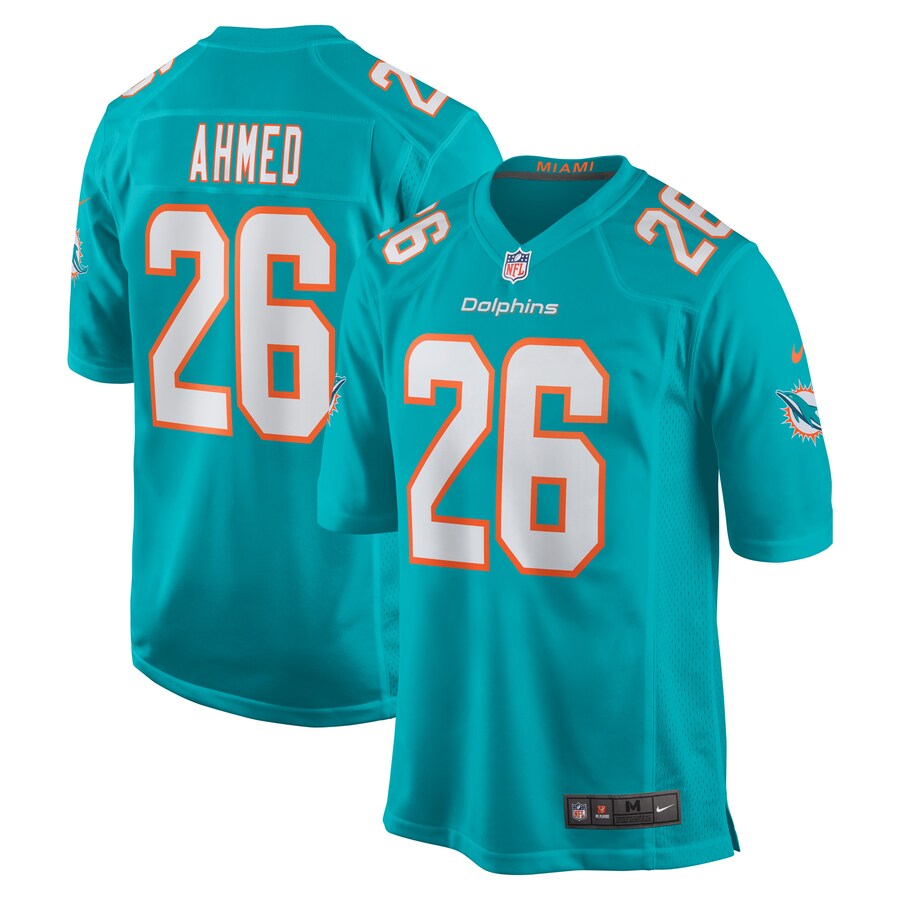 Men's Miami Dolphins Salvon Ahmed Nike Aqua Game Jersey - Puhuasuan