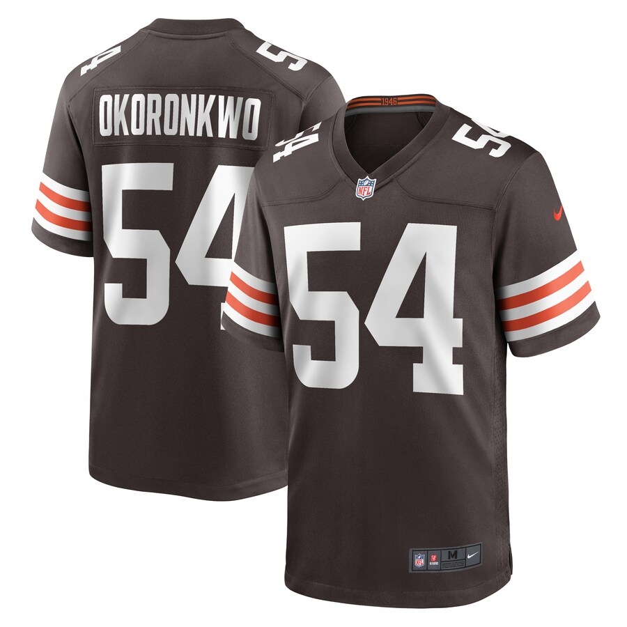 Men's Cleveland Browns Ogbonnia Okoronkwo Nike Brown Game Player Jersey - Puhuasuan