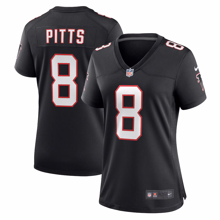 Women's Atlanta Falcons Kyle Pitts Nike Black Game Jersey - Puhuasuan
