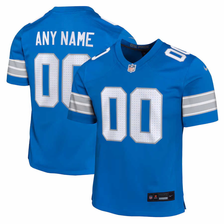 Youth Detroit Lions Nike Blue Custom Game Jersey - Puhuasuan