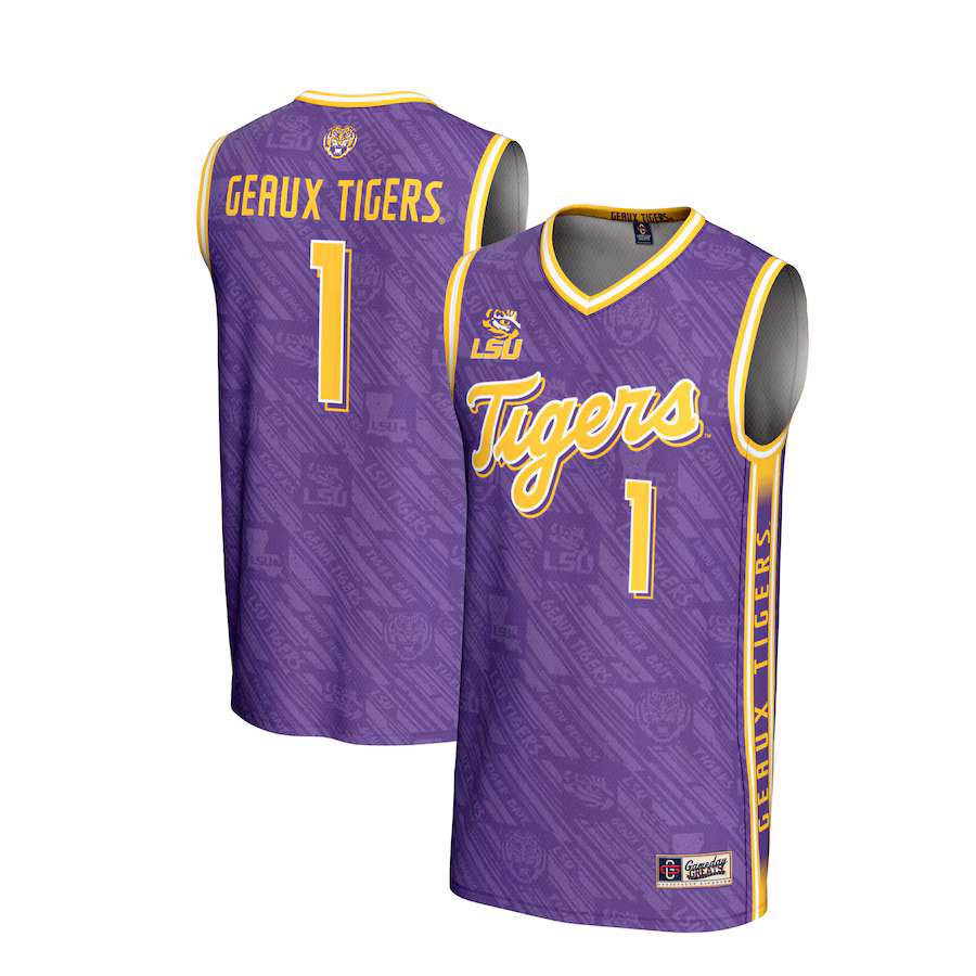 Unisex GameDay Greats #1 Purple LSU Tigers Lightweight Highlight Print Basketball Jersey - Puhuasuan