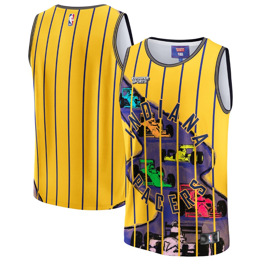 Unisex Indiana Pacers NBA & KidSuper Studios by Fanatics Gold Hometown Jersey - Puhuasuan