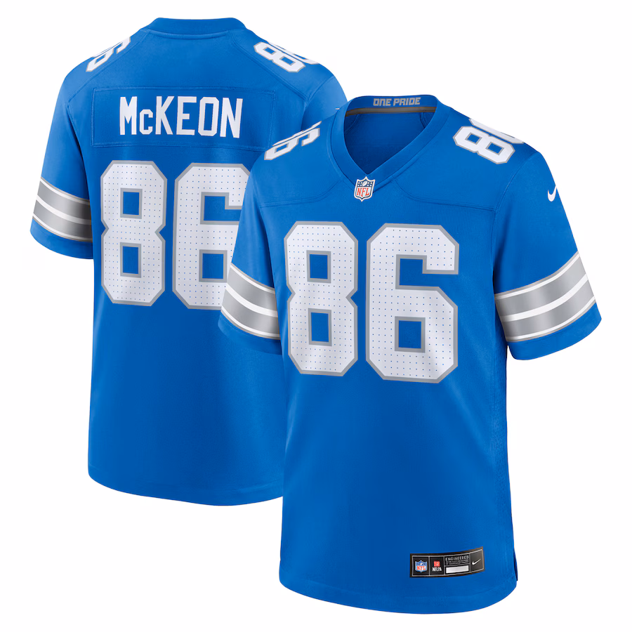 Men's Detroit Lions Sean McKeon Nike  Blue Game Jersey - Puhuasuan