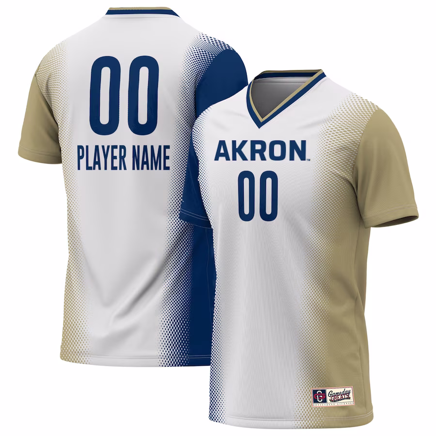 Akron Zips GameDay Greats U NIL Pick-A-Player Lightweight Soccer Jersey - White - Puhuasuan
