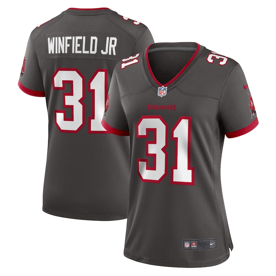 Women's Tampa Bay Buccaneers Antoine Winfield Jr. Nike Pewter Game Jersey - Puhuasuan